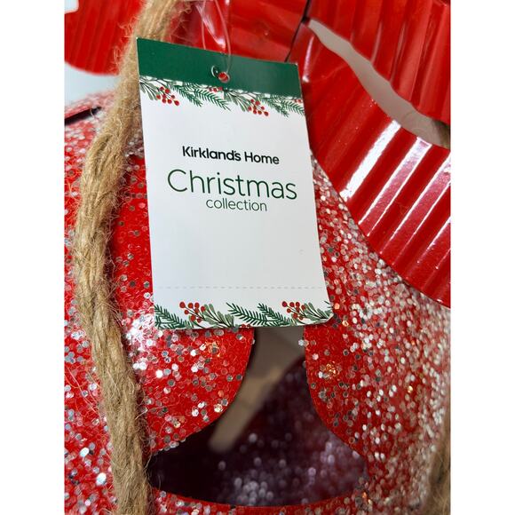 Kirkland’s Home Jumbo Metal Christmas Jingle Bell 10.5”x8”x8”NWT Red - Picture 4 of 4